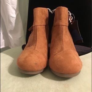 NWT attention gold booties.